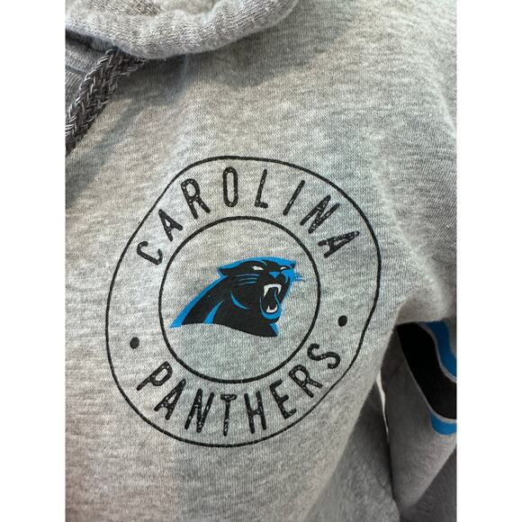 Panthers NFL Juniors sz XL Girl's Zip Up Fleece Hoodie Glitter Detail on Helmet - Picture 2 of 10